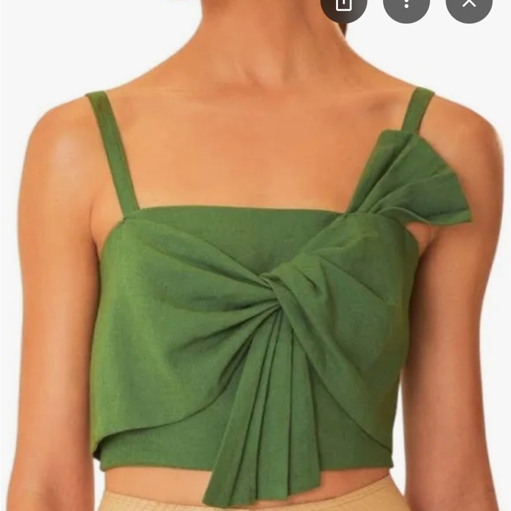 FARM Rio Green Bow Crop Top